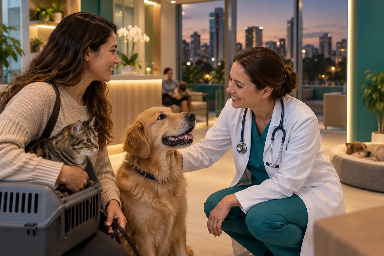 Cena de cuidado veterinário relacionada ao artigo “Veterinário Curitiba com cuidado 24 horas”
