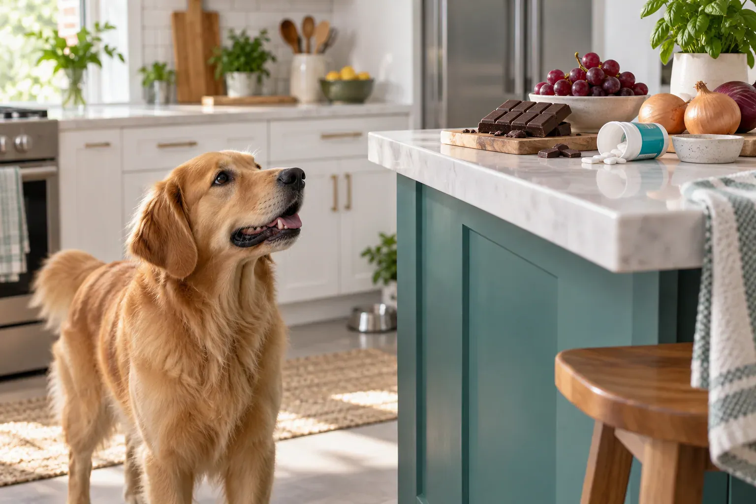 Cena de cuidado veterinário relacionada ao artigo “Alimentos proibidos para cães e seus riscos”