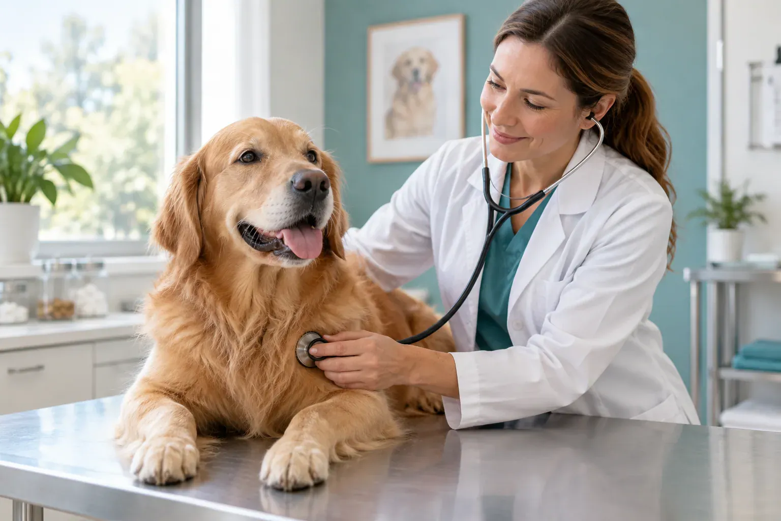 Cena de cuidado veterinário relacionada ao artigo “Quando fazer check-up preventivo para cães adultos”
