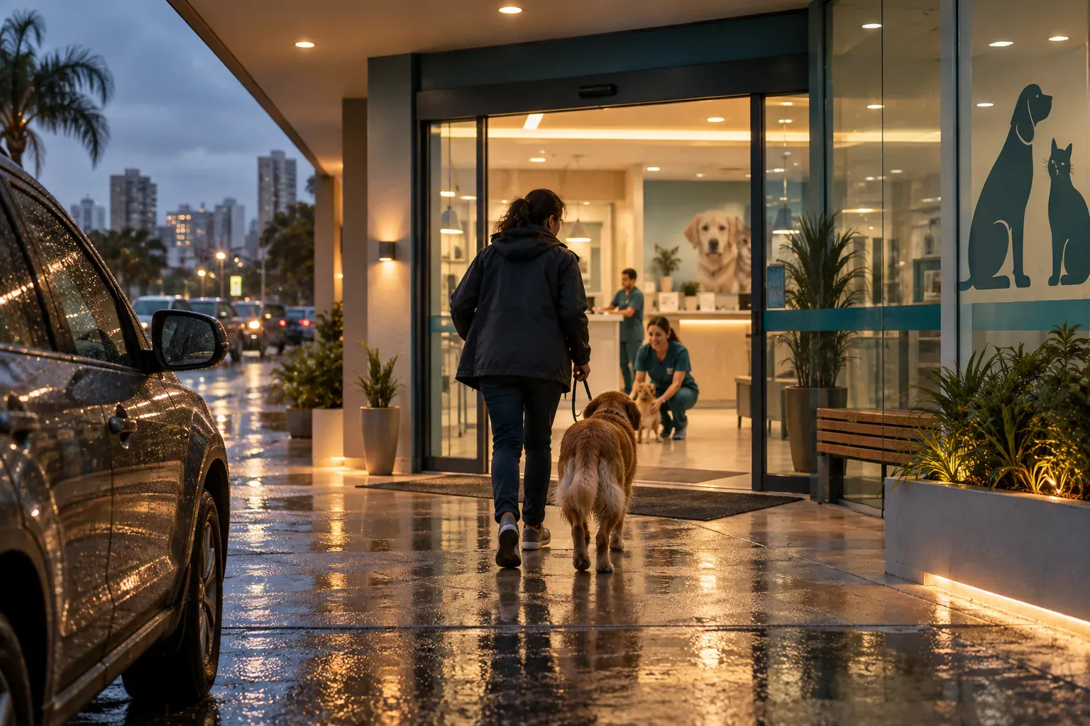 Cena de cuidado veterinário relacionada ao artigo “Clínica veterinária 24h Curitiba: quando ir?”