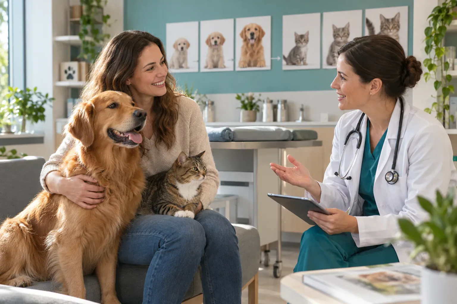 Cena de cuidado veterinário relacionada ao artigo “Cuidados veterinários contínuos para seu pet”