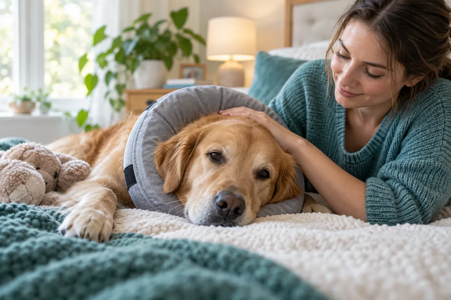 Cena de cuidado veterinário relacionada ao artigo “Recuperação após cirurgia em cães com segurança”